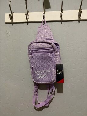 Reebok Lavender Leopard Print Sling Pack